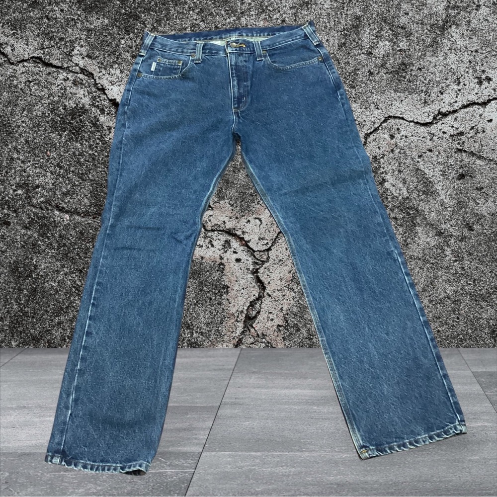 Carhartt B480-DVB Relaxed Fit Straight Leg Jeans Blue Denim Mens 36x30